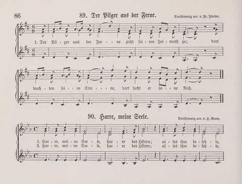 Lieder-Perlen: Eine Sammlung von Liedern geistlichen und gemischten Inhalts, theils in deutscher, theils in englischer Sprache, nebt einer Anzahl Spiellieder, ein-, zwei- und dreistimmig (mit Anhang) page 86