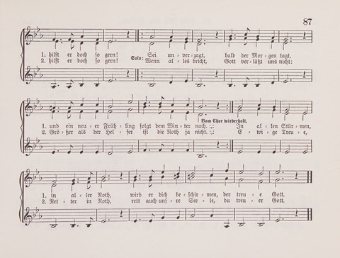 Lieder-Perlen: Eine Sammlung von Liedern geistlichen und gemischten Inhalts, theils in deutscher, theils in englischer Sprache, nebt einer Anzahl Spiellieder, ein-, zwei- und dreistimmig (mit Anhang) page 87