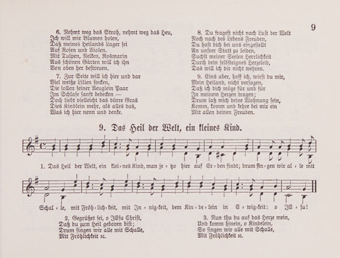 Lieder-Perlen: Eine Sammlung von Liedern geistlichen und gemischten Inhalts, theils in deutscher, theils in englischer Sprache, nebt einer Anzahl Spiellieder, ein-, zwei- und dreistimmig (mit Anhang) page 9