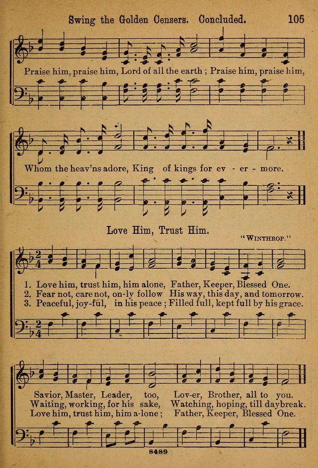 Little Sacred Songs: for Little Singers of the primary department of the Sunday school, and for Kindergartens and the home page 105