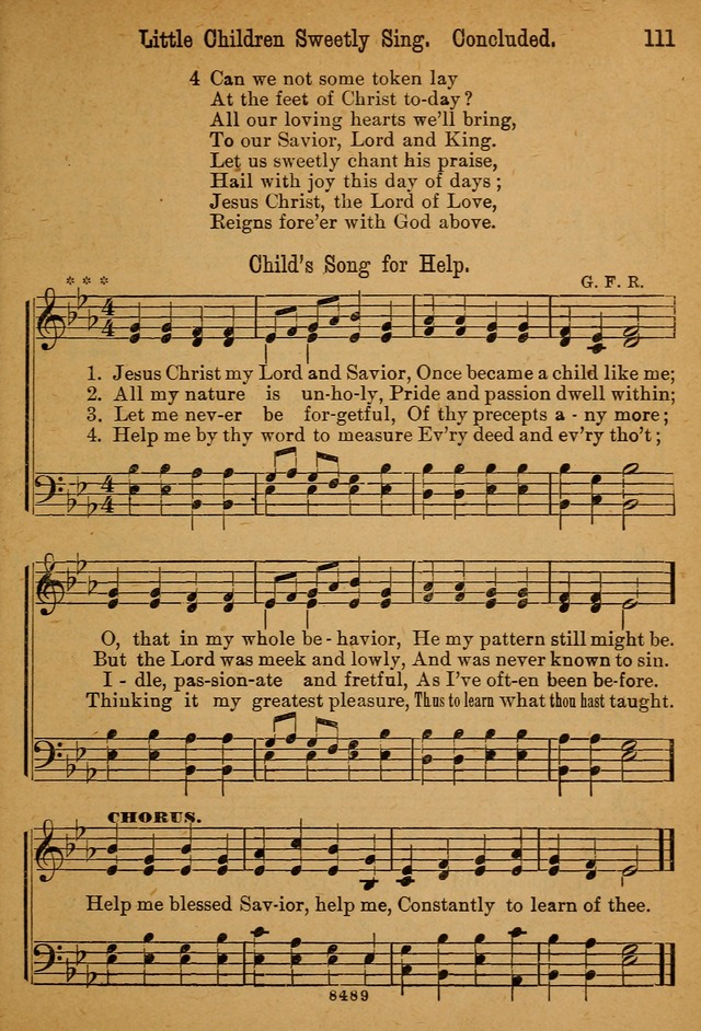 Little Sacred Songs: for Little Singers of the primary department of the Sunday school, and for Kindergartens and the home page 111