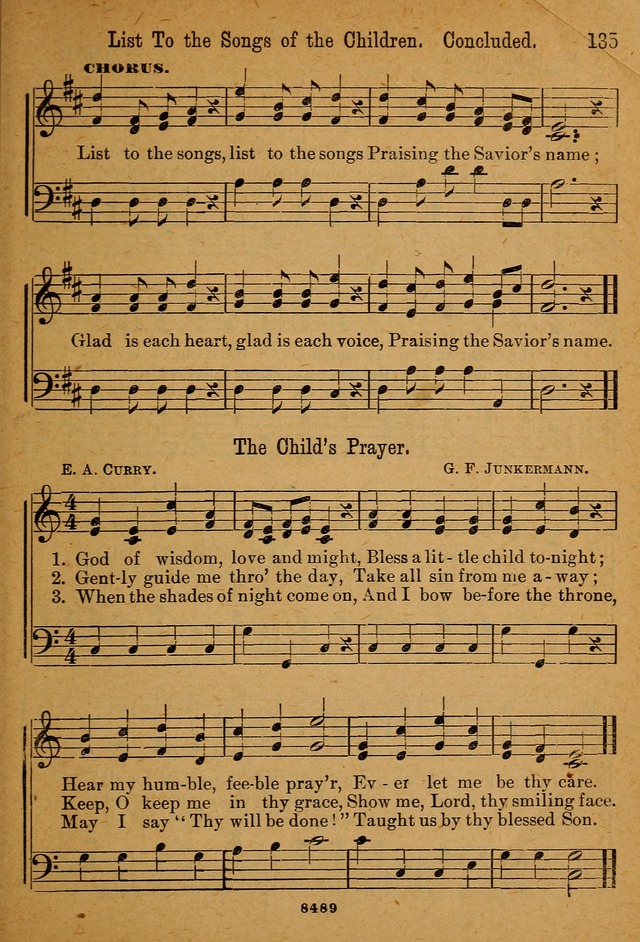 Little Sacred Songs: for Little Singers of the primary department of the Sunday school, and for Kindergartens and the home page 135