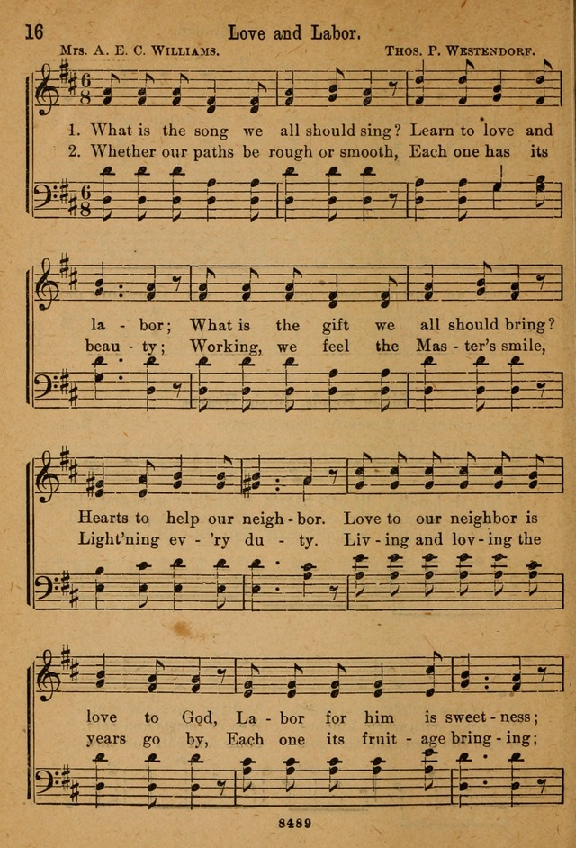 Little Sacred Songs: for Little Singers of the primary department of the Sunday school, and for Kindergartens and the home page 16