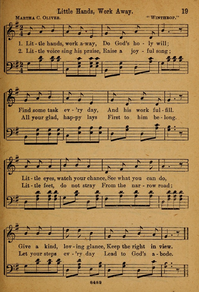 Little Sacred Songs: for Little Singers of the primary department of the Sunday school, and for Kindergartens and the home page 19