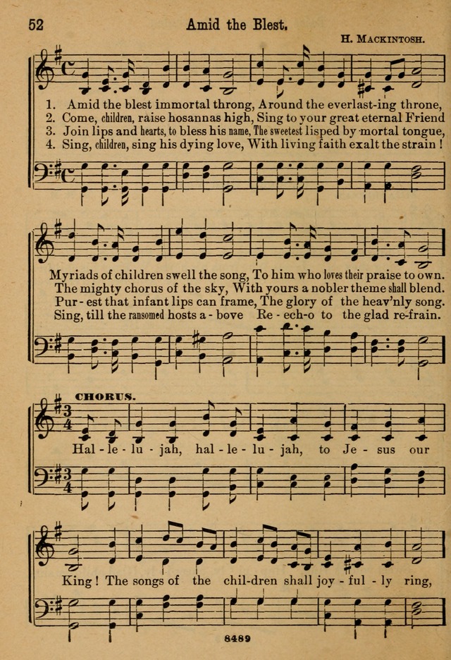 Little Sacred Songs: for Little Singers of the primary department of the Sunday school, and for Kindergartens and the home page 52