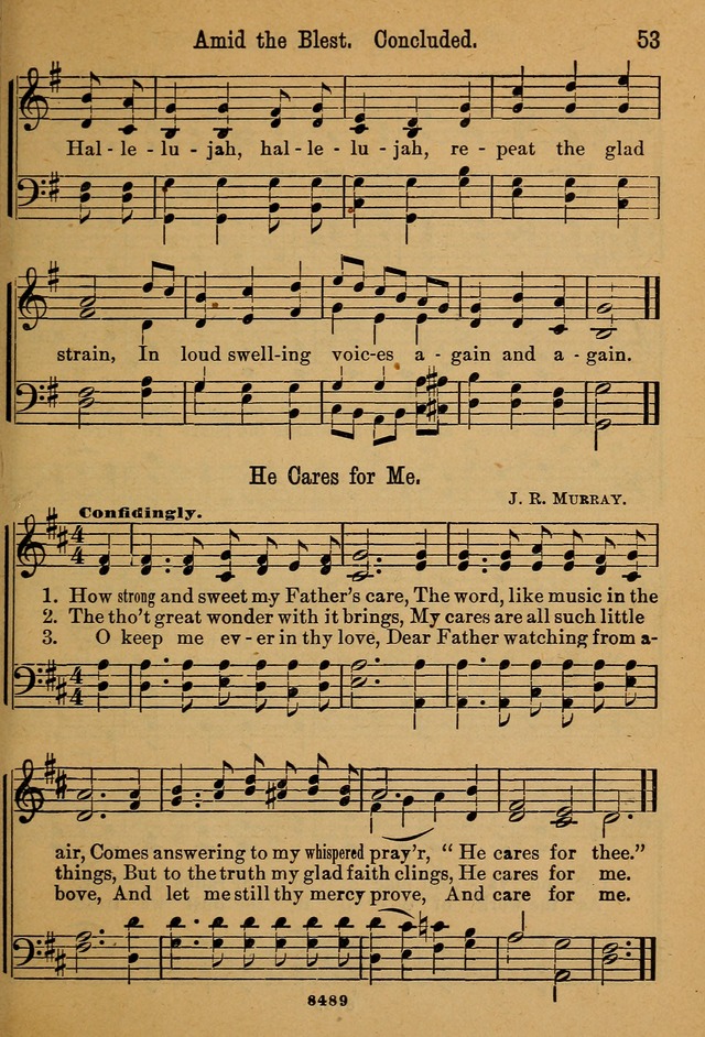 Little Sacred Songs: for Little Singers of the primary department of the Sunday school, and for Kindergartens and the home page 53