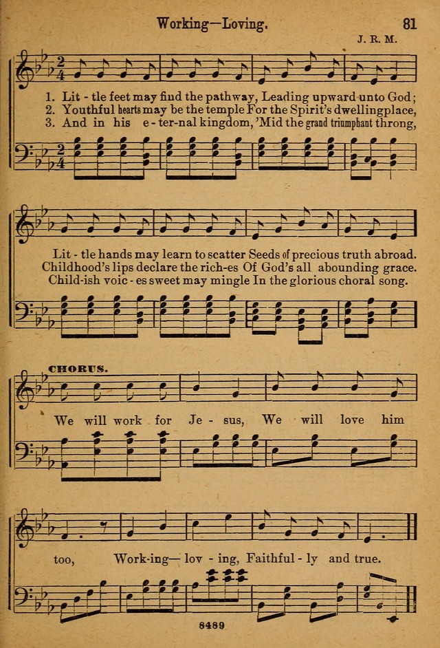 Little Sacred Songs: for Little Singers of the primary department of the Sunday school, and for Kindergartens and the home page 81