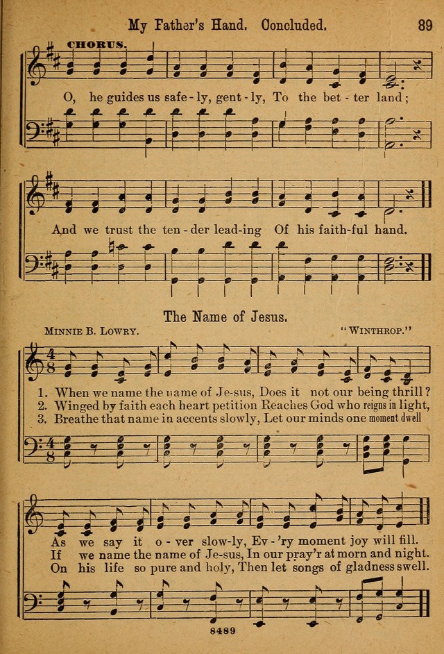 Little Sacred Songs: for Little Singers of the primary department of the Sunday school, and for Kindergartens and the home page 89