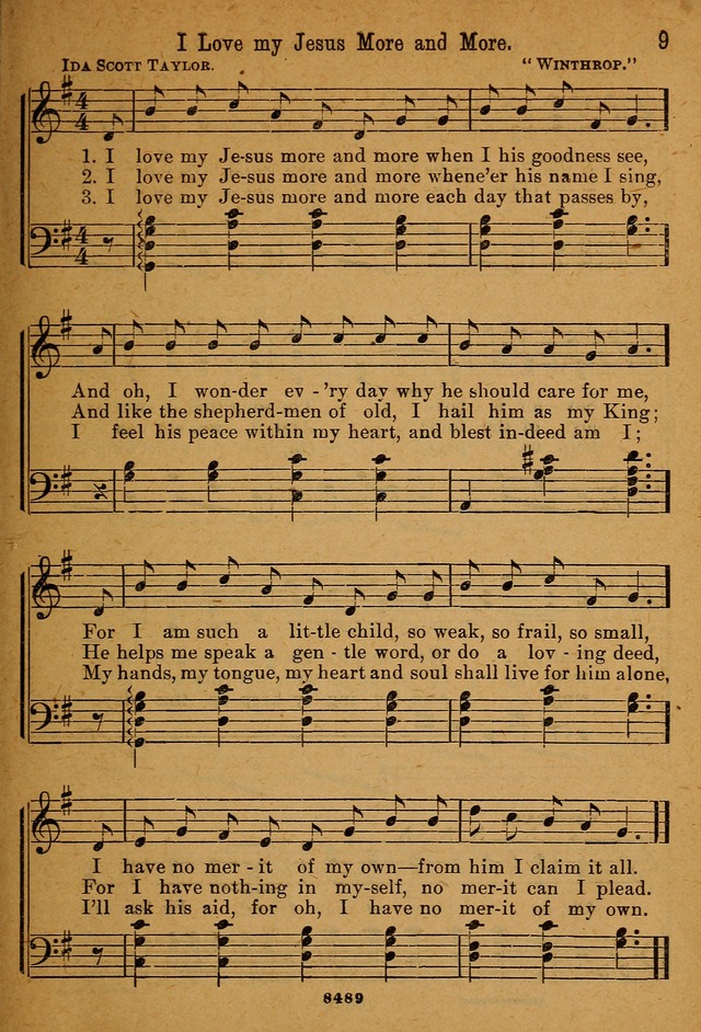 Little Sacred Songs: for Little Singers of the primary department of the Sunday school, and for Kindergartens and the home page 9