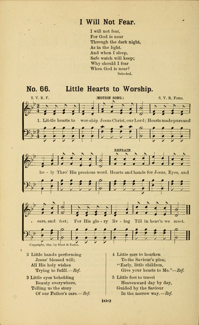 Melodies for Little People: containing also one hundred recitations for Sunday-schools, anniversary occasions, concerts, entertainments, and sociables, with songs adapted... page 102