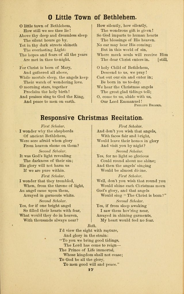 Melodies for Little People: containing also one hundred recitations for Sunday-schools, anniversary occasions, concerts, entertainments, and sociables, with songs adapted... page 17