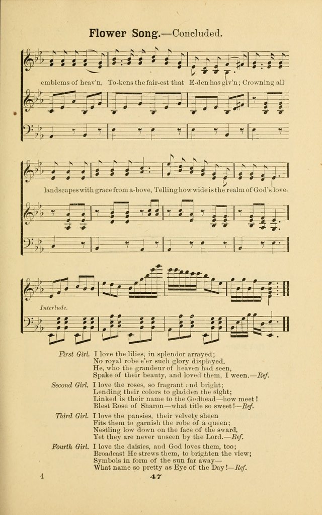 Melodies for Little People: containing also one hundred recitations for Sunday-schools, anniversary occasions, concerts, entertainments, and sociables, with songs adapted... page 47