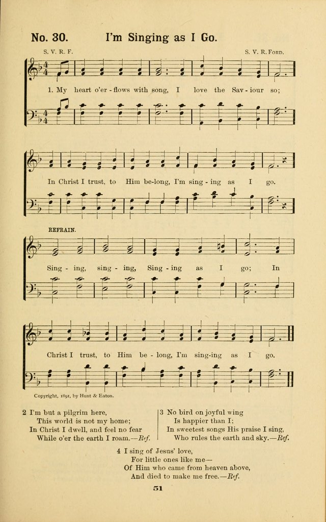 Melodies for Little People: containing also one hundred recitations for Sunday-schools, anniversary occasions, concerts, entertainments, and sociables, with songs adapted... page 51