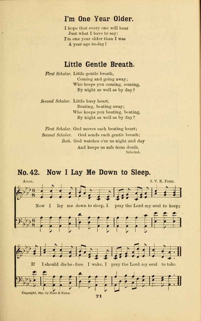 Melodies for Little People: containing also one hundred recitations for Sunday-schools, anniversary occasions, concerts, entertainments, and sociables, with songs adapted... page 71