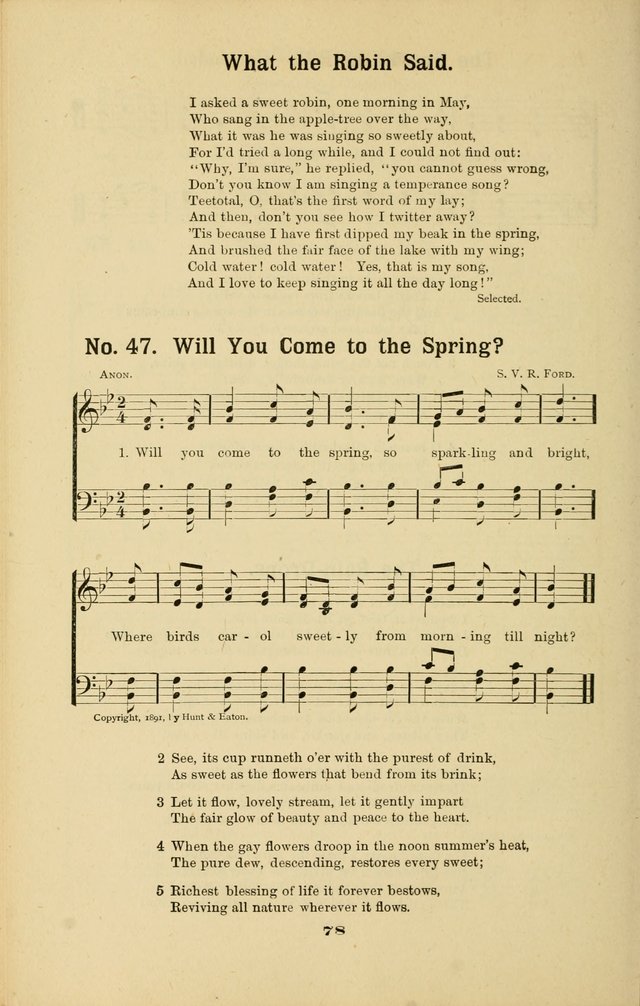 Melodies for Little People: containing also one hundred recitations for Sunday-schools, anniversary occasions, concerts, entertainments, and sociables, with songs adapted... page 78