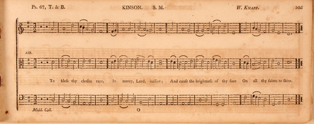 The Middlesex Collection of Church Music: or, ancient psalmody revived: containing a variety of psalm tunes, the most suitable to be used in divine service (2nd ed. rev. cor. and enl.) page 105