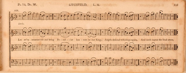 The Middlesex Collection of Church Music: or, ancient psalmody revived: containing a variety of psalm tunes, the most suitable to be used in divine service (2nd ed. rev. cor. and enl.) page 115