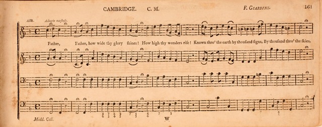 The Middlesex Collection of Church Music: or, ancient psalmody revived: containing a variety of psalm tunes, the most suitable to be used in divine service (2nd ed. rev. cor. and enl.) page 161