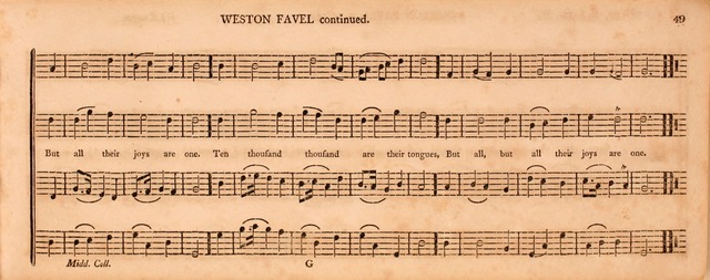 The Middlesex Collection of Church Music: or, ancient psalmody revived: containing a variety of psalm tunes, the most suitable to be used in divine service (2nd ed. rev. cor. and enl.) page 49