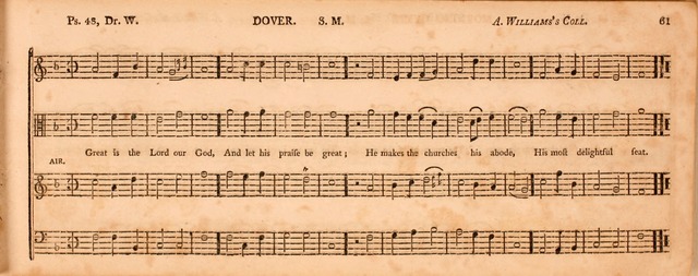 The Middlesex Collection of Church Music: or, ancient psalmody revived: containing a variety of psalm tunes, the most suitable to be used in divine service (2nd ed. rev. cor. and enl.) page 61