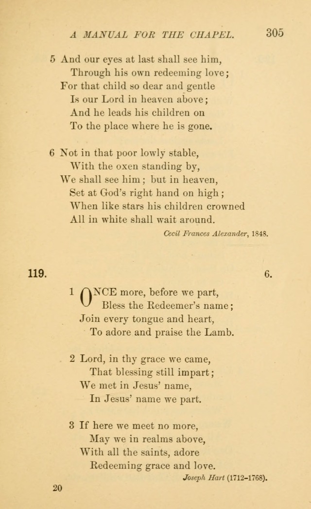 Manual for the chapel of Girard College page 314