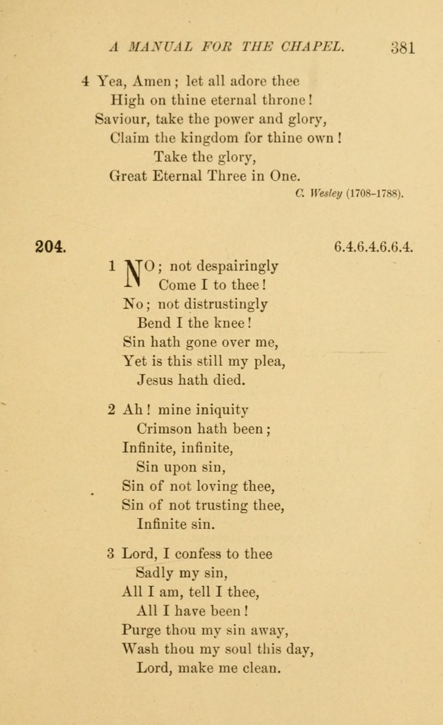 Manual for the chapel of Girard College page 390