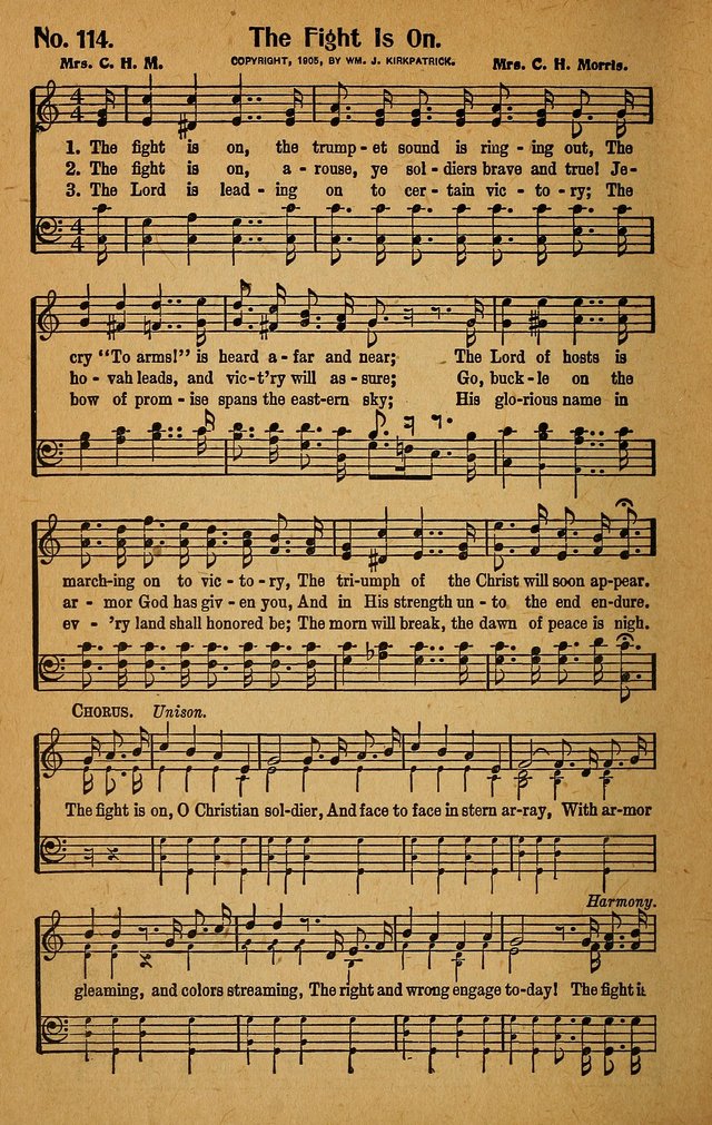 Make Christ King. Combined: a selection of high class gospel hymns for use in general worship and special evangelistic meetings page 115