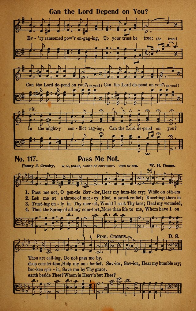 Make Christ King. Combined: a selection of high class gospel hymns for use in general worship and special evangelistic meetings page 118