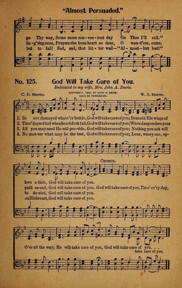 Make Christ King. Combined: a selection of high class gospel hymns for use in general worship and special evangelistic meetings page 124