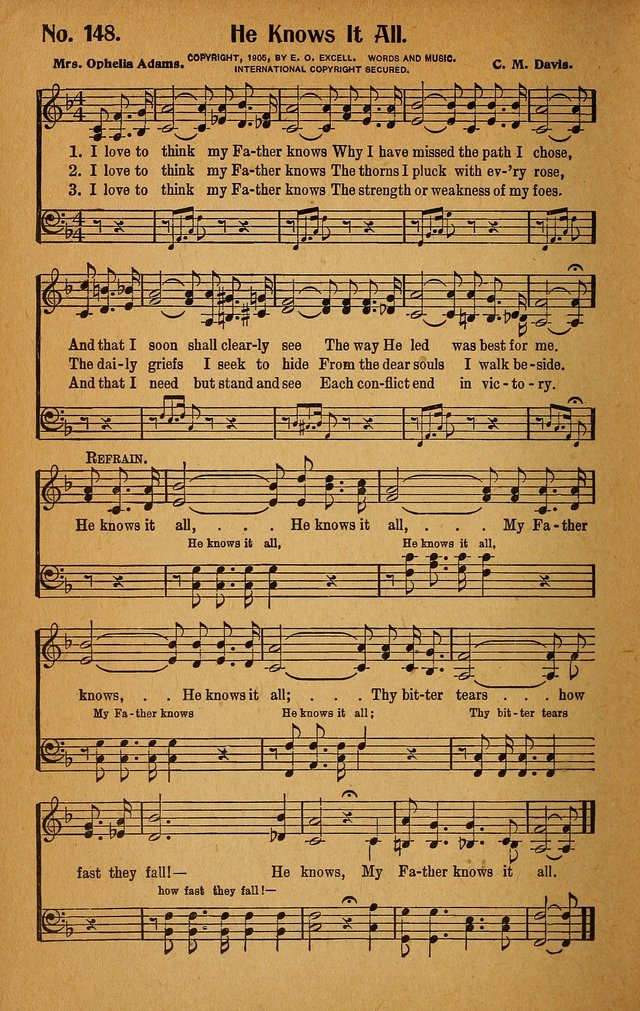 Make Christ King. Combined: a selection of high class gospel hymns for use in general worship and special evangelistic meetings page 145