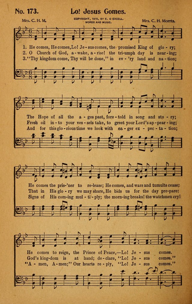 Make Christ King. Combined: a selection of high class gospel hymns for use in general worship and special evangelistic meetings page 171