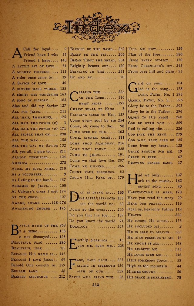 Make Christ King. Combined: a selection of high class gospel hymns for use in general worship and special evangelistic meetings page 252