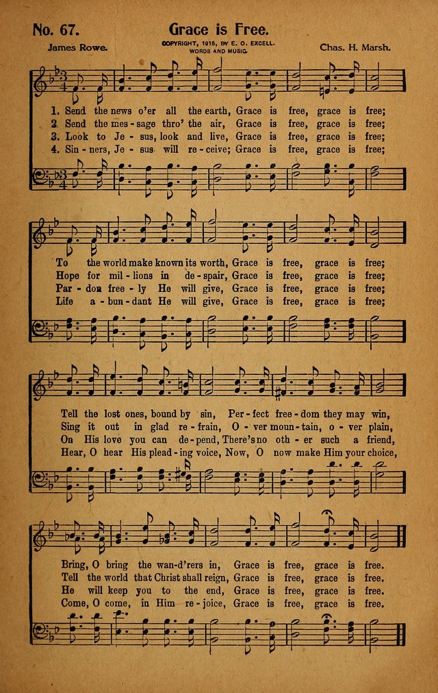 Make Christ King. Combined: a selection of high class gospel hymns for use in general worship and special evangelistic meetings page 68