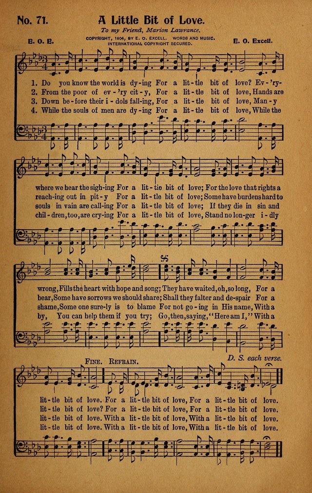 Make Christ King. Combined: a selection of high class gospel hymns for use in general worship and special evangelistic meetings page 72