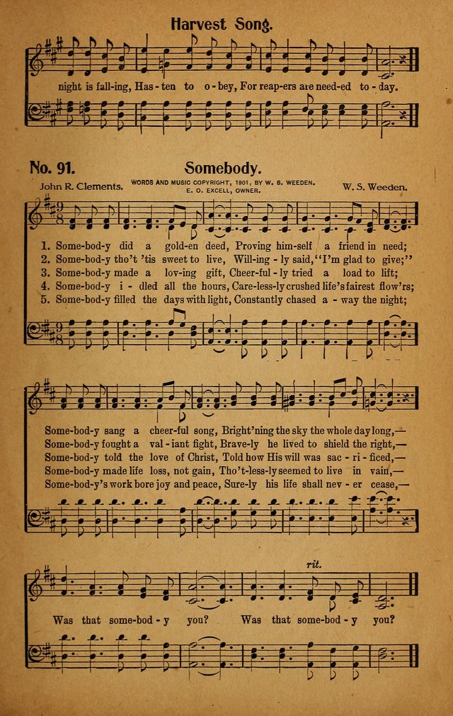 Make Christ King. Combined: a selection of high class gospel hymns for use in general worship and special evangelistic meetings page 92