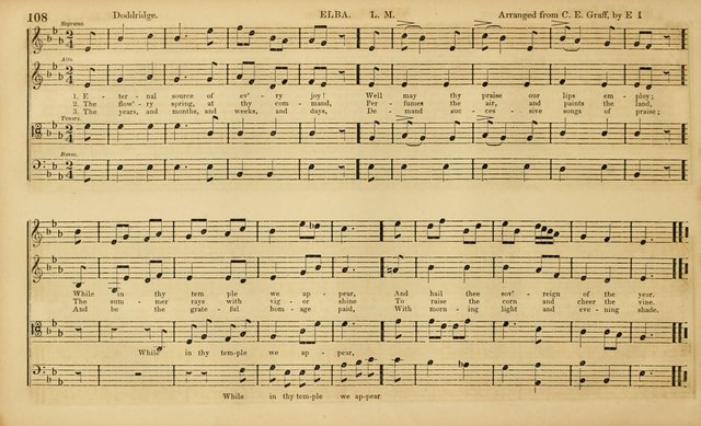 The Mozart Collection of Sacred Music: containing melodies, chorals, anthems and chants, harmonized in four parts; together with the celebrated Christus and Miserere by ZIngarelli page 108