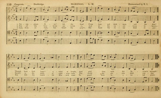 The Mozart Collection of Sacred Music: containing melodies, chorals, anthems and chants, harmonized in four parts; together with the celebrated Christus and Miserere by ZIngarelli page 110