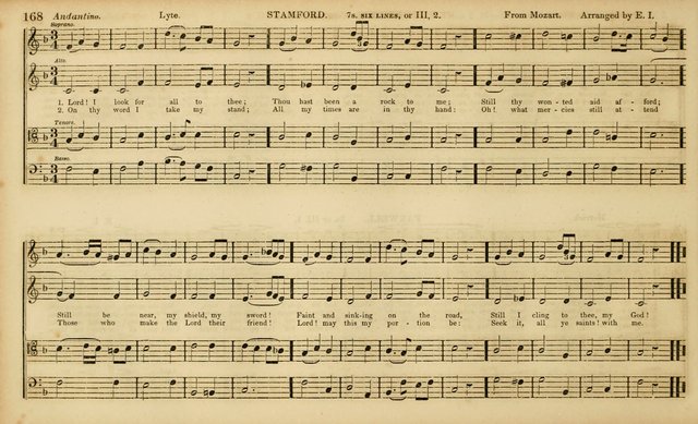 The Mozart Collection of Sacred Music: containing melodies, chorals, anthems and chants, harmonized in four parts; together with the celebrated Christus and Miserere by ZIngarelli page 168