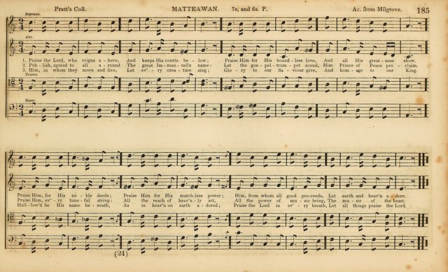 The Mozart Collection of Sacred Music: containing melodies, chorals, anthems and chants, harmonized in four parts; together with the celebrated Christus and Miserere by ZIngarelli page 185