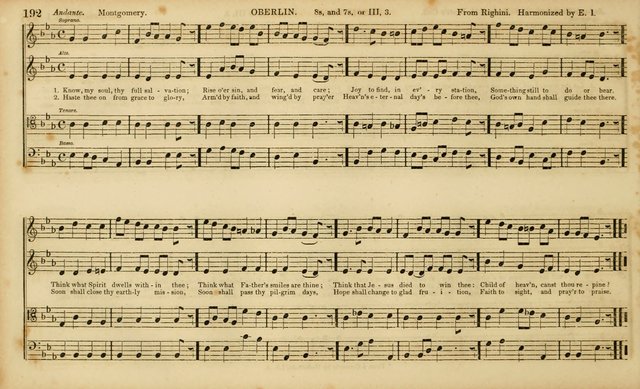 The Mozart Collection of Sacred Music: containing melodies, chorals, anthems and chants, harmonized in four parts; together with the celebrated Christus and Miserere by ZIngarelli page 192