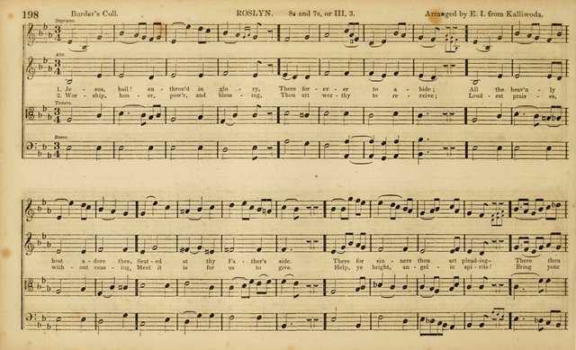 The Mozart Collection of Sacred Music: containing melodies, chorals, anthems and chants, harmonized in four parts; together with the celebrated Christus and Miserere by ZIngarelli page 198