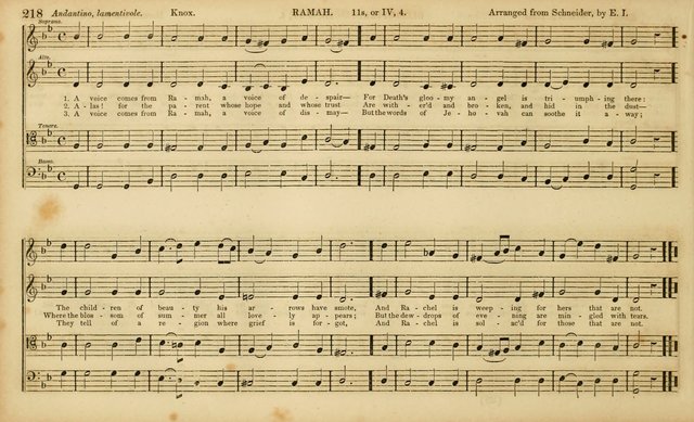 The Mozart Collection of Sacred Music: containing melodies, chorals, anthems and chants, harmonized in four parts; together with the celebrated Christus and Miserere by ZIngarelli page 218