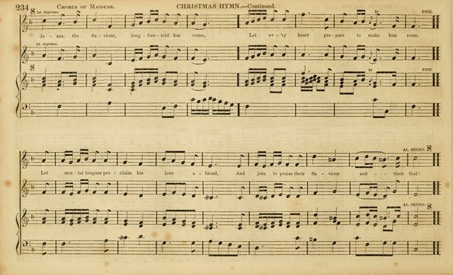 The Mozart Collection of Sacred Music: containing melodies, chorals, anthems and chants, harmonized in four parts; together with the celebrated Christus and Miserere by ZIngarelli page 234