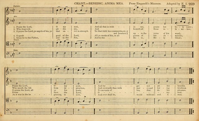 The Mozart Collection of Sacred Music: containing melodies, chorals, anthems and chants, harmonized in four parts; together with the celebrated Christus and Miserere by ZIngarelli page 269