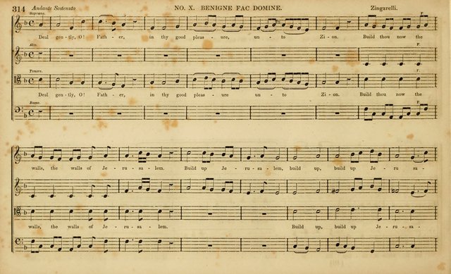 The Mozart Collection of Sacred Music: containing melodies, chorals, anthems and chants, harmonized in four parts; together with the celebrated Christus and Miserere by ZIngarelli page 314