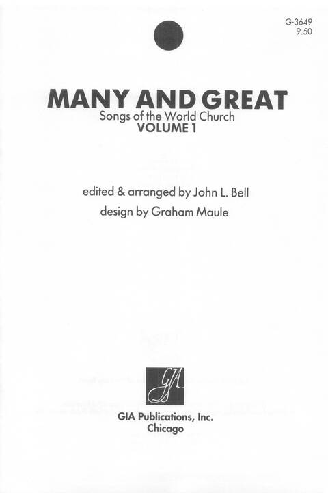 Many and Great: songs of the world church (Vol 1) page 1