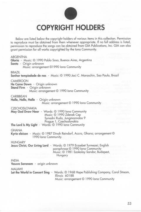 Many and Great: songs of the world church (Vol 1) page 53