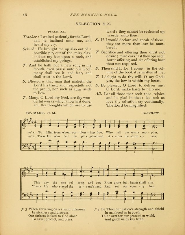 The Morning Hour: a daily song-service with responsive selections for schools page 16