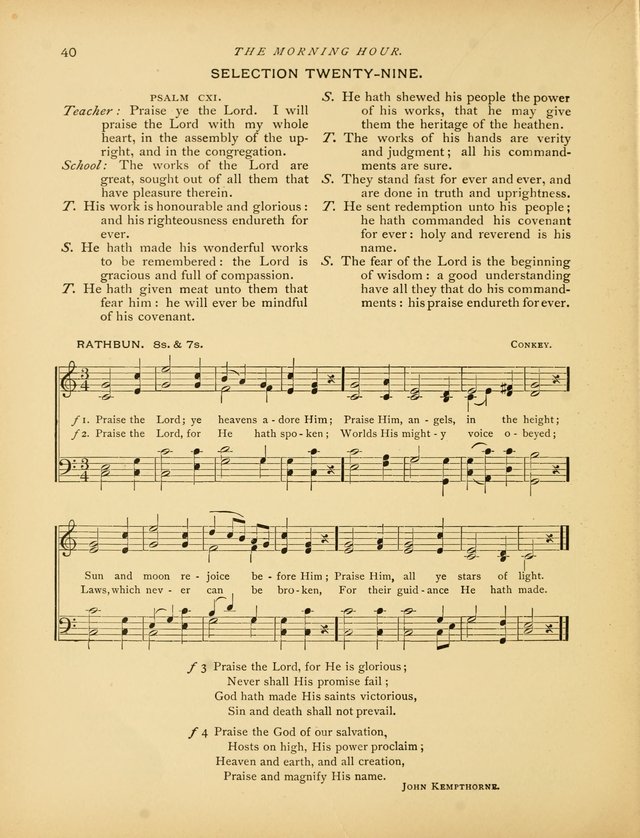 The Morning Hour: a daily song-service with responsive selections for schools page 40