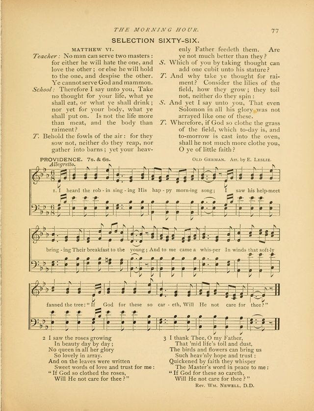 The Morning Hour: a daily song-service with responsive selections for schools page 77